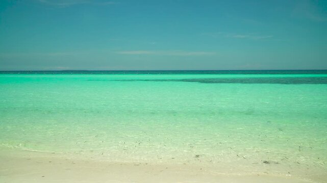 Tropical beach on the island Panglao, Philippines. Seascape with beach.