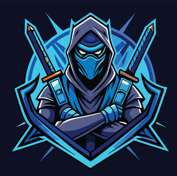 logo vector illustration mascot ninja assassin gaming
