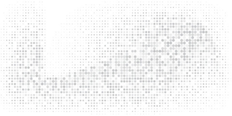 Fototapeta premium Dot white gray wave light technology texture background. halftone modern