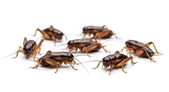 Group of cockroaches on a white background pest control illustration