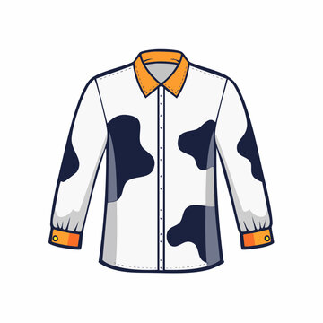 Cow Print Button-Up Shirt Illustration