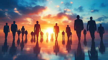 Fototapeta premium Succession planning, identifying and developing future leaders within the organization to ensure business continuity, human resources, succession planning