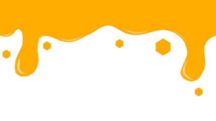 Minimalist honey background with scattered honeycomb elements. © FibriyantiNur