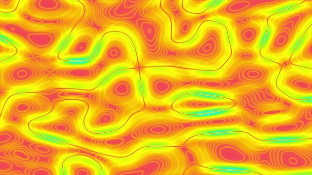 Acid Yellow Organic Fluid Maze Animation With Hypnotic Liquid Flow Dynamic Motion Background