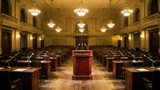 Grand legislative interior symbolizing parliamentary authority democratic governance and institutional decision making traditions