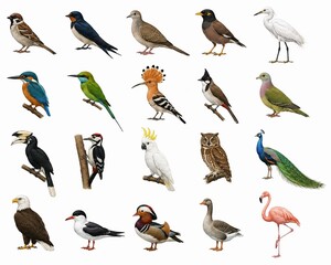 Obraz premium collection of birds
