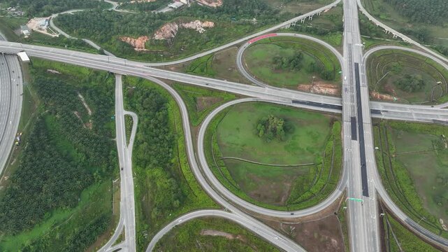 Complex Highway Interchange in Rawang, Malaysia