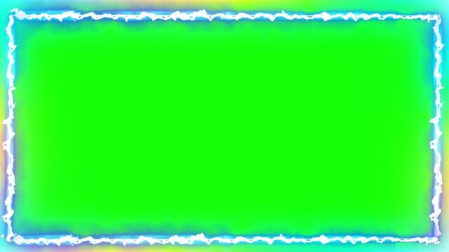 Green screen video with three rectangular cutouts on transparent background