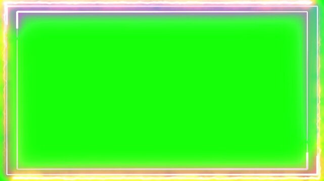 Glitchy green screen video with distorted rectangles on transparent background
