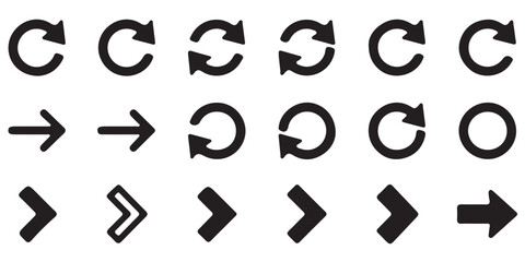 Arrows icon pack for navigation interface direction sign vector illustration © maxmusha26