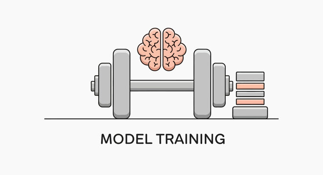 Conceptual illustration representing machine learning and artificial intelligence model training.