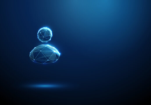 3D blue avatar icon. User profile, social network, personal identity, digital persona, member account, communication, community, web presence, messaging concept