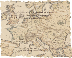 Fototapeta premium Map Europe Antique Fantasy Cartography