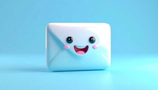 Cartoon envelope with smiling face