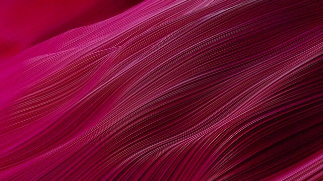 Abstract flowing lines background in vibrant magenta and deep red with subtle light reflections