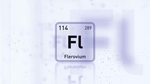 Periodic Table Element Flerovium Fl Animation. Modern and Minimal Design.
