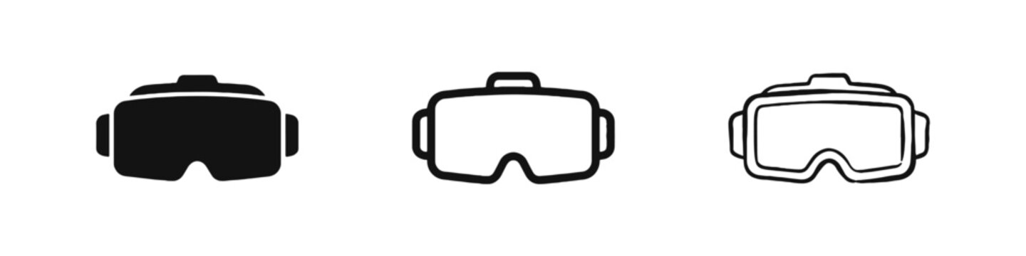 Virtual Reality VR Headset Icon Set - Metaverse and Gaming Technology