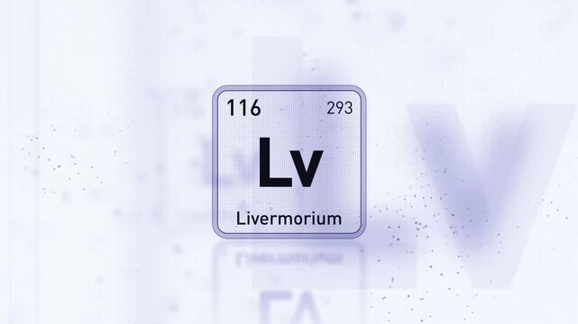 Periodic Table Element Livermorium Lv Animation. Modern and Minimal Design.