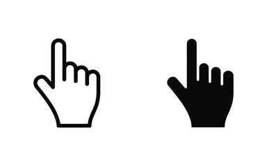 Fototapeta premium Hand icon vector set Gesture illustration Sign collection Representing Touch click point and interaction for ui ux interface and app design concept.