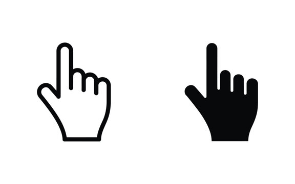 Hand icon vector set Gesture illustration Sign collection Representing Touch click point and interaction for ui ux interface and app design concept.