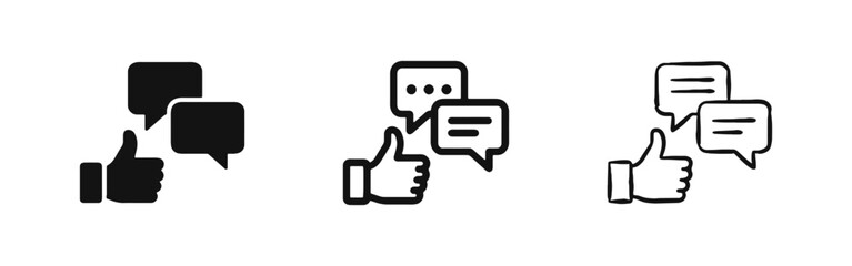 Obraz premium Positive Feedback and Social Like Commenting Icon Set
