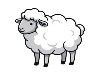 Cute cartoon sheep vector illustration on white background © Gina