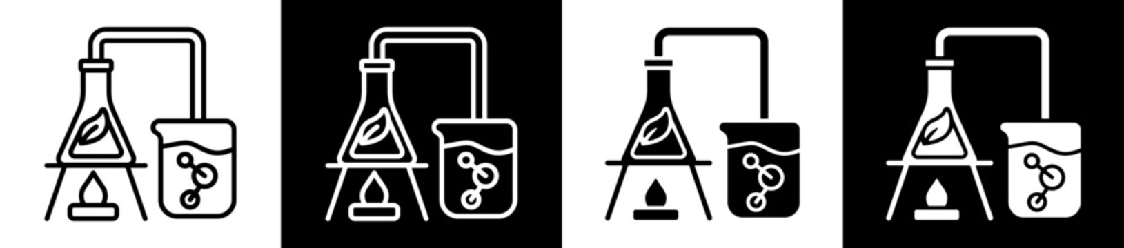 Experiment Icon Black And White Vector Illustration.