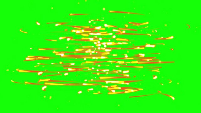 Golden confetti particles exploding on transparent background in slow motion