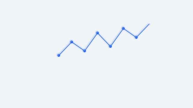 Minimalist Line Graph Chart Animation showing Nodes Connecting on Light Gray Background