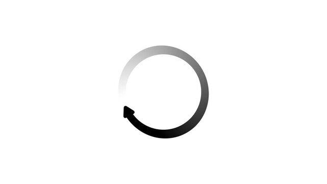 Circular loading arrow animation with smooth rotating loop modern refresh icon minimal progress indicator motion graphic design