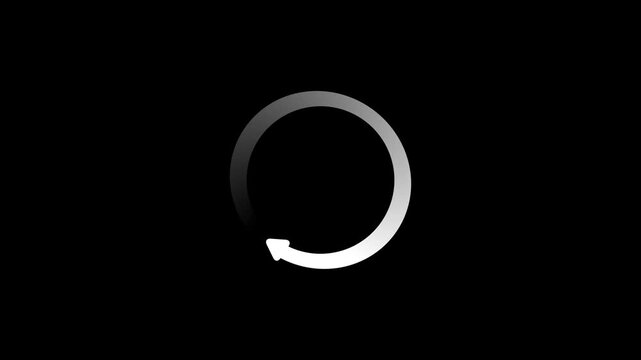 Circular loading arrow animation with smooth rotating loop modern refresh icon minimal progress indicator motion graphic design