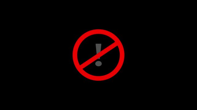 Danger Sign animation video.  Warning animation  video.
 Animation of warning icon video. 4K video,...