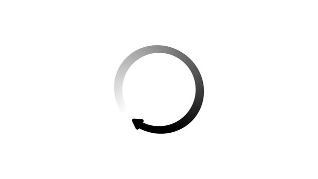Circular loading arrow animation with smooth rotating loop modern refresh icon minimal progress indicator motion graphic design