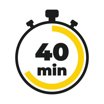 40 minute time clock countdown number icon design