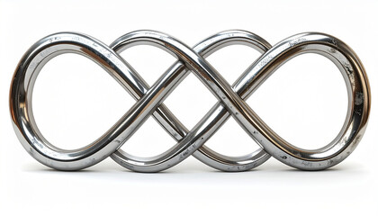 Naklejka premium Metallic infinity symbol on white