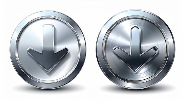 Metallic arrow down buttons