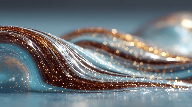 Glossy molten metal texture with flowing reflections illustration