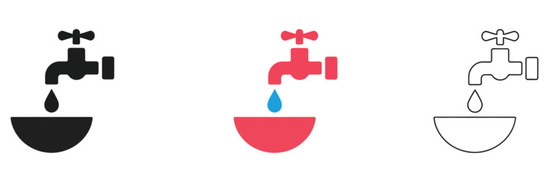 Save water icon, water conservation symbol and environmental protection logo vector illustration