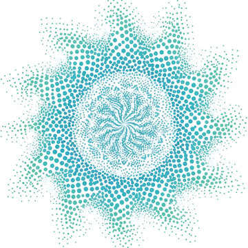 Blue Green Mandala Pattern Design Element.