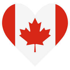 Obraz premium Flag of Canada in the shape of a heart