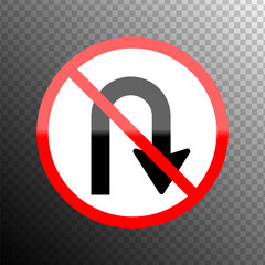 No U-Turn Traffic Sign on Transparent Background © Freyartstudio