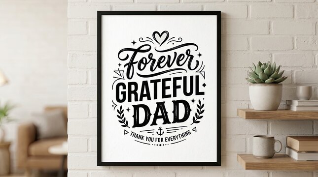 Forever grateful dad quote art print