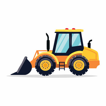 Yellow Front Loader Construction Vehicle Illustration