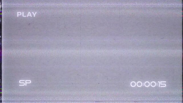 Vintage VHS glitch effect with static noise retro overlay background with cassette tape tracking lines and damage 4k video