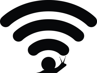 Slow internet connection vector icon, wifi signal with snail abstract concept © Dilan