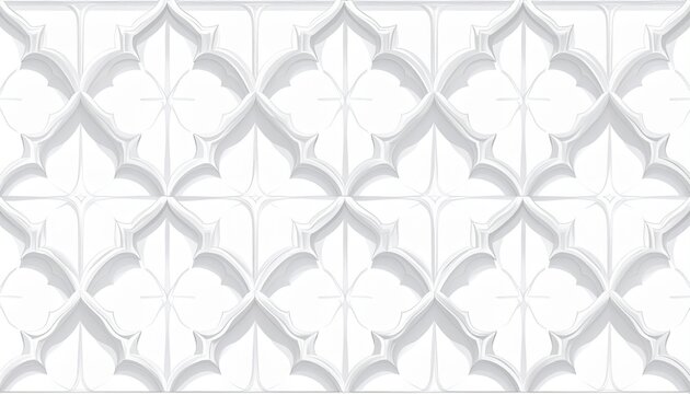 Seamless Indian jaali lattice pattern in white line art on clean background