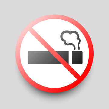 No Smoking sign. Vector prohibition symbol. Vector clip art isolated on gray background.