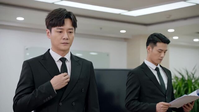 Confident Asian Businessmen in Modern Setting with Professional Attire, Ready for Corporate