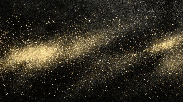 gold fleck luxury grain background, subtle glitter dust, gold and black, commercial abstract backdrop for branding, posters, websites, presentations, and product displays, wide horizontal composition,