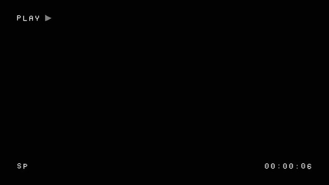 Old VHS Tape Playing Screen Animation with Damaged Glitch Noise and 10 Second Timer